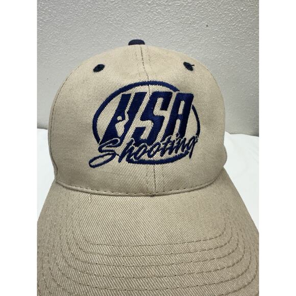 Outdoor Cap Baseball Hat USA Shooting Team Tan Embroidered Adjustable Olympics - Picture 2 of 8